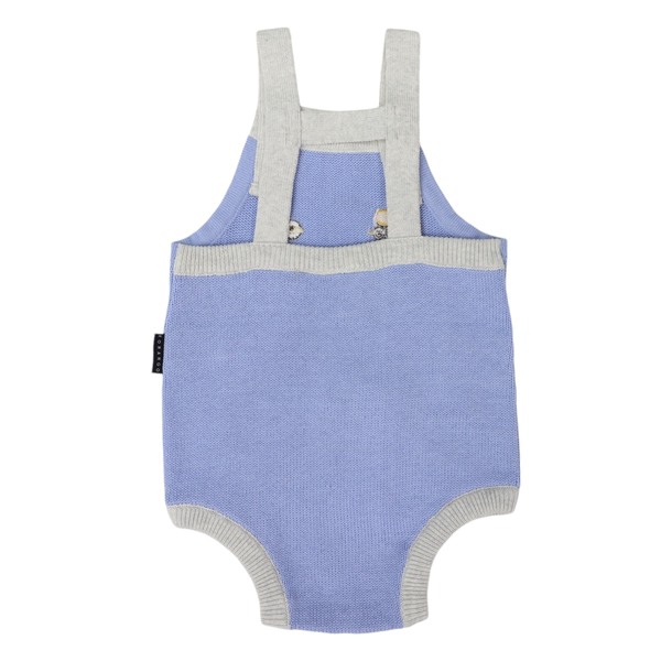 Korango | Trucks & Diggers Knit Sunsuit-Blue