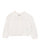 Bébé | Girls Organic Cloud Pointelle Cardi Newborn to 2yrs- Cloud