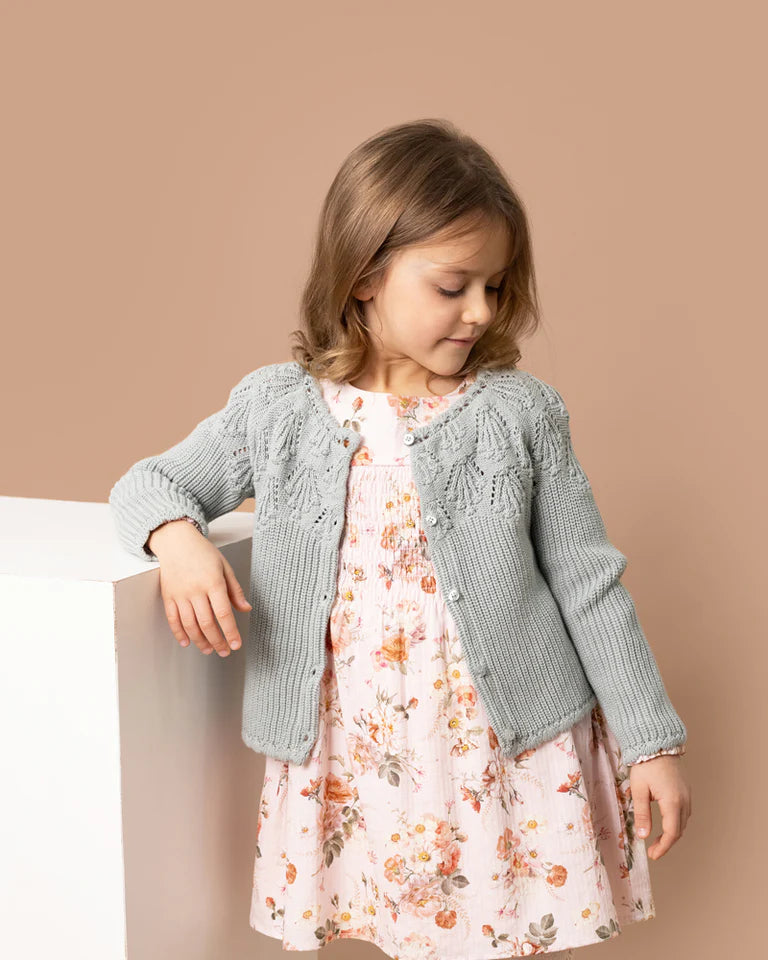 Bébé | 100% Cotton Knitted Cardigan - Pistachio