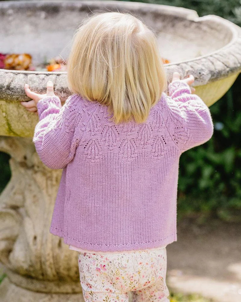Bébé | Knitted Baby Cardigan - Heather Marl