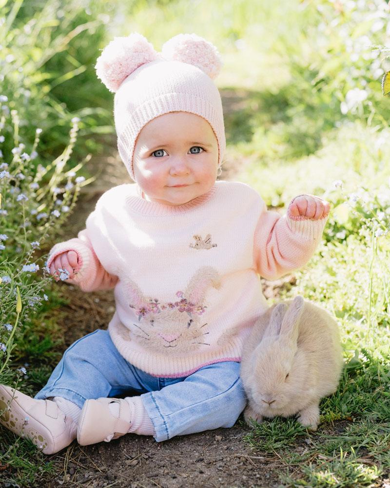 bebe Baby  | Flossy Bunny Knitted Jumper - Asst