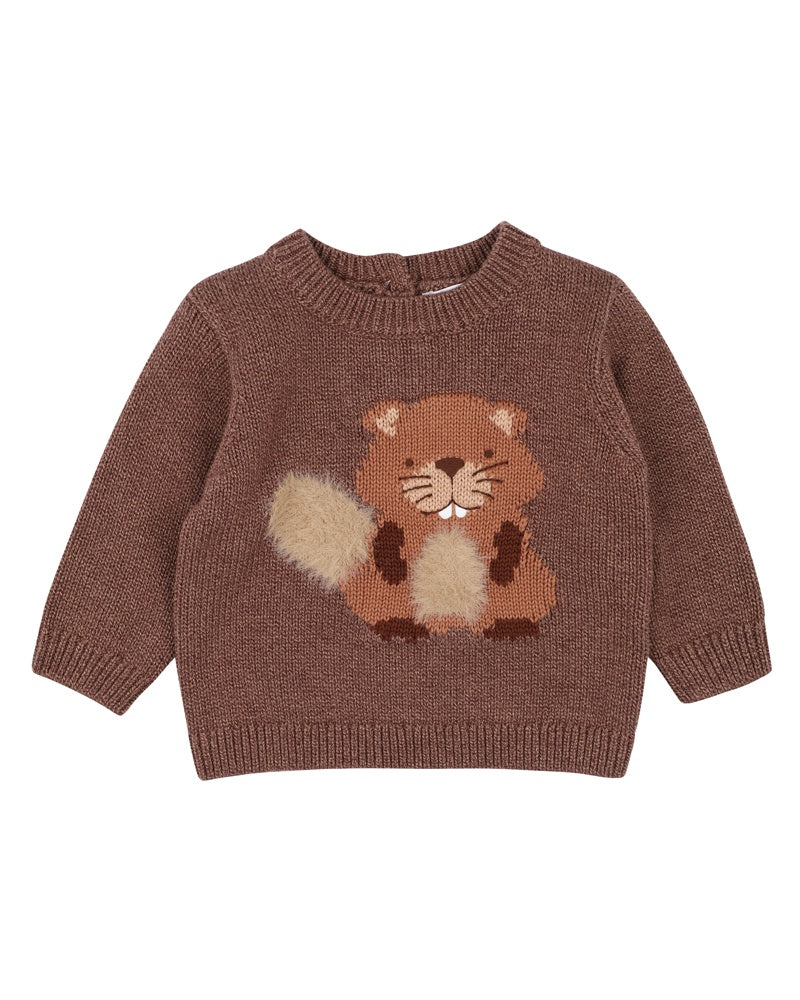 Bébé | Myles Beaver Knitted Jumper - Brown