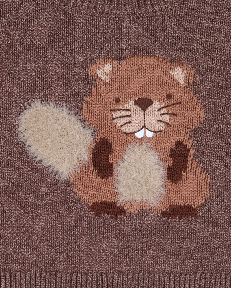 Bébé | Myles Beaver Knitted Jumper - Brown