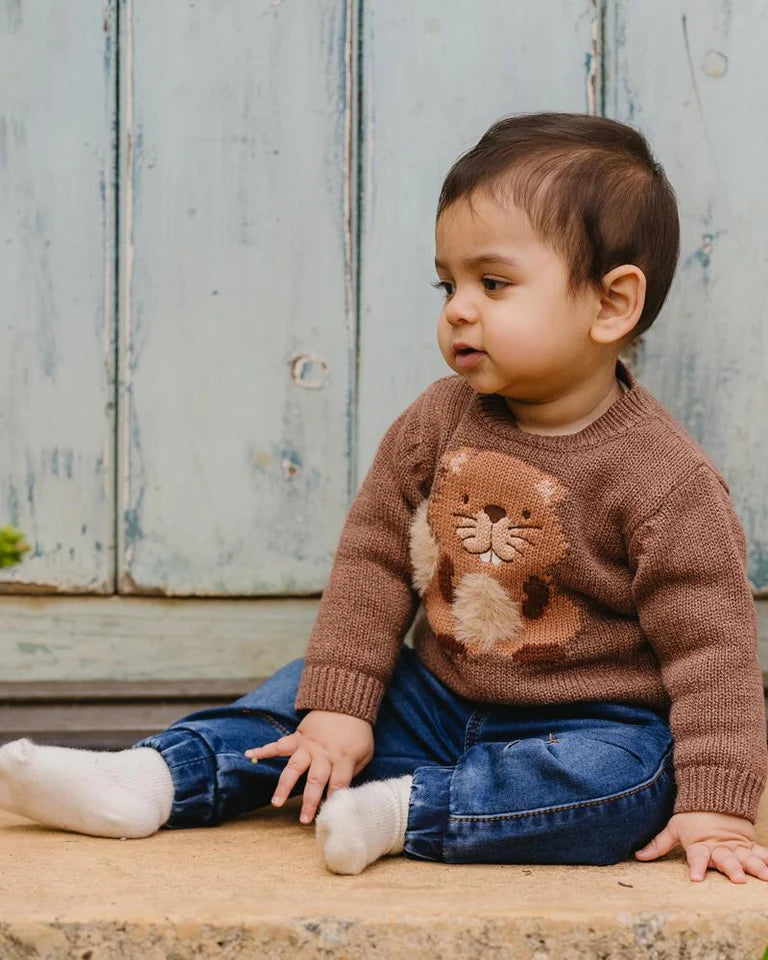 Bébé | Myles Beaver Knitted Jumper - Brown