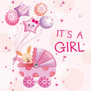 bijou It's A Girl Baby card