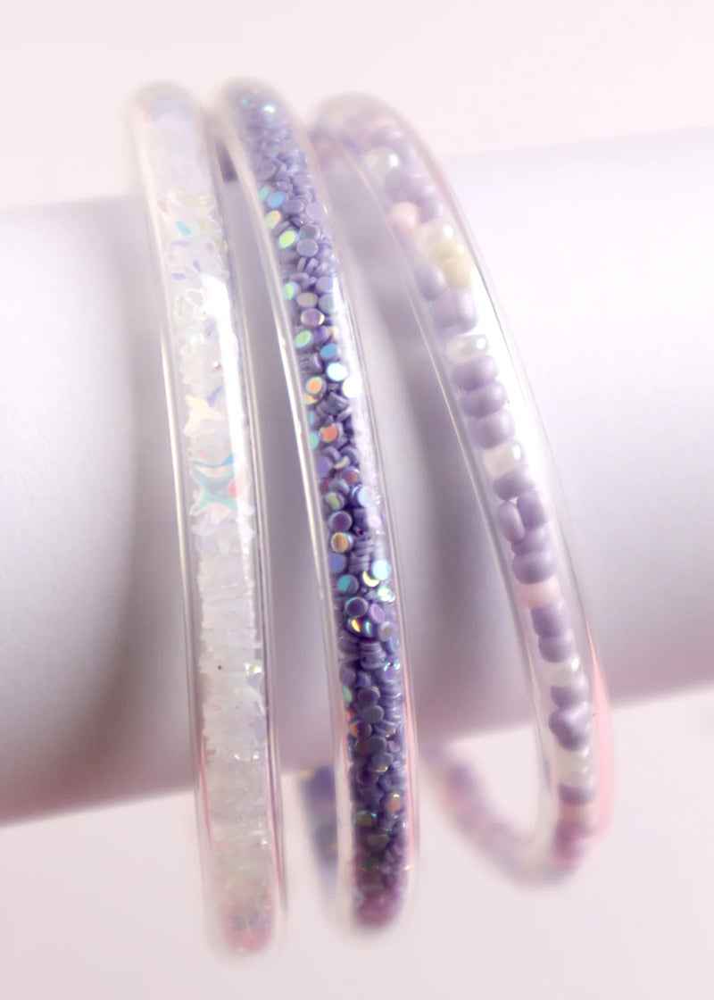 Lauren Hinkley  Purple Glitter Elastic Bracelet (3 Set)