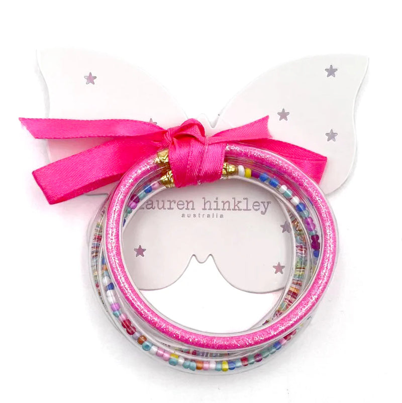 Lauren Hinkley | Hot Pink Glitter Elastic Bracelet (3 Set)