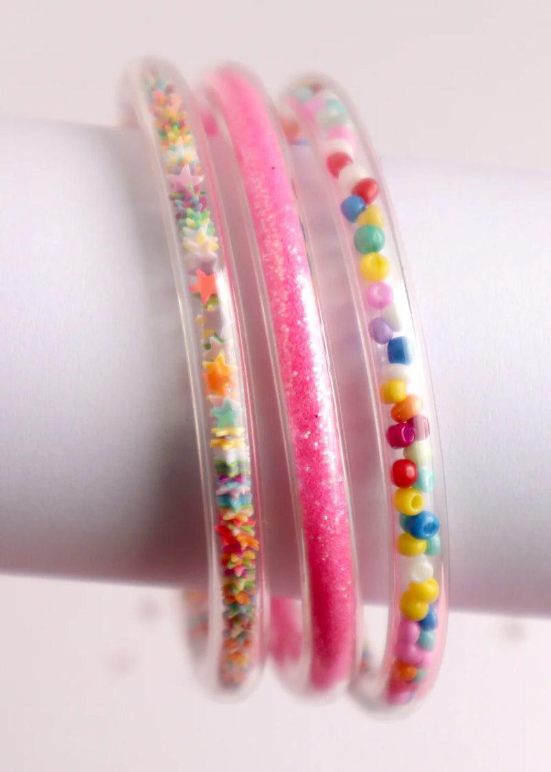 Lauren Hinkley | Hot Pink Glitter Elastic Bracelet (3 Set)