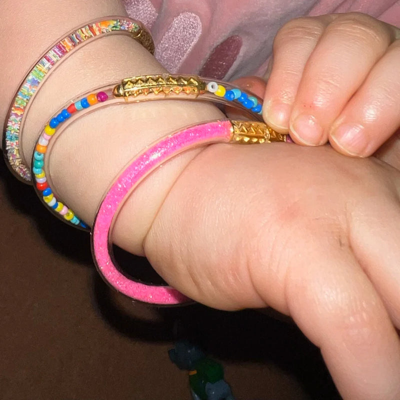 Lauren Hinkley | Hot Pink Glitter Elastic Bracelet (3 Set)