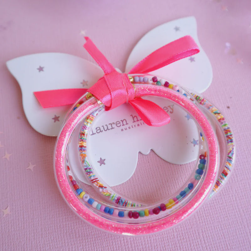 Lauren Hinkley | Hot Pink Glitter Elastic Bracelet (3 Set)