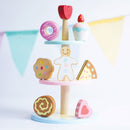 Le Toy Van 3 Tier Cake Stand Set with Wooden Desserts RRP $59.99