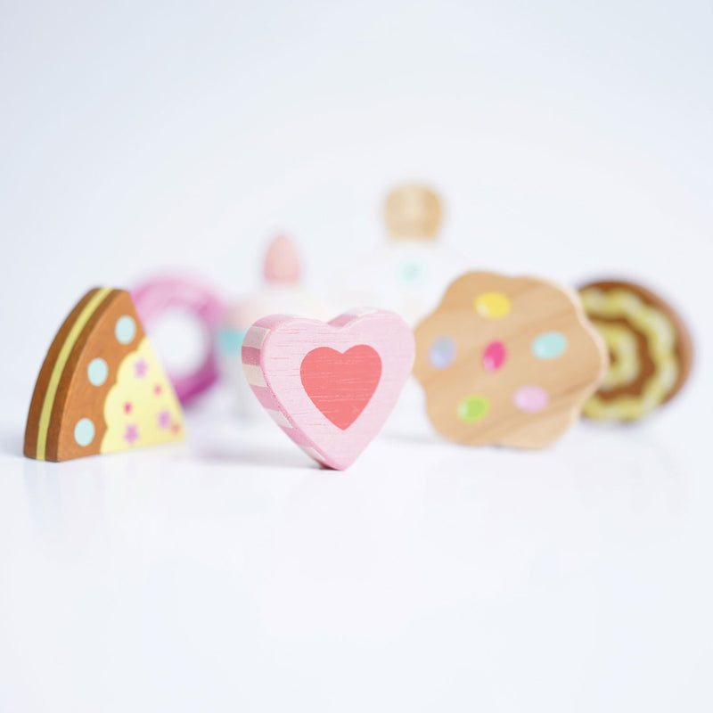Le Toy Van 3 Tier Cake Stand Set with Wooden Desserts RRP $59.99