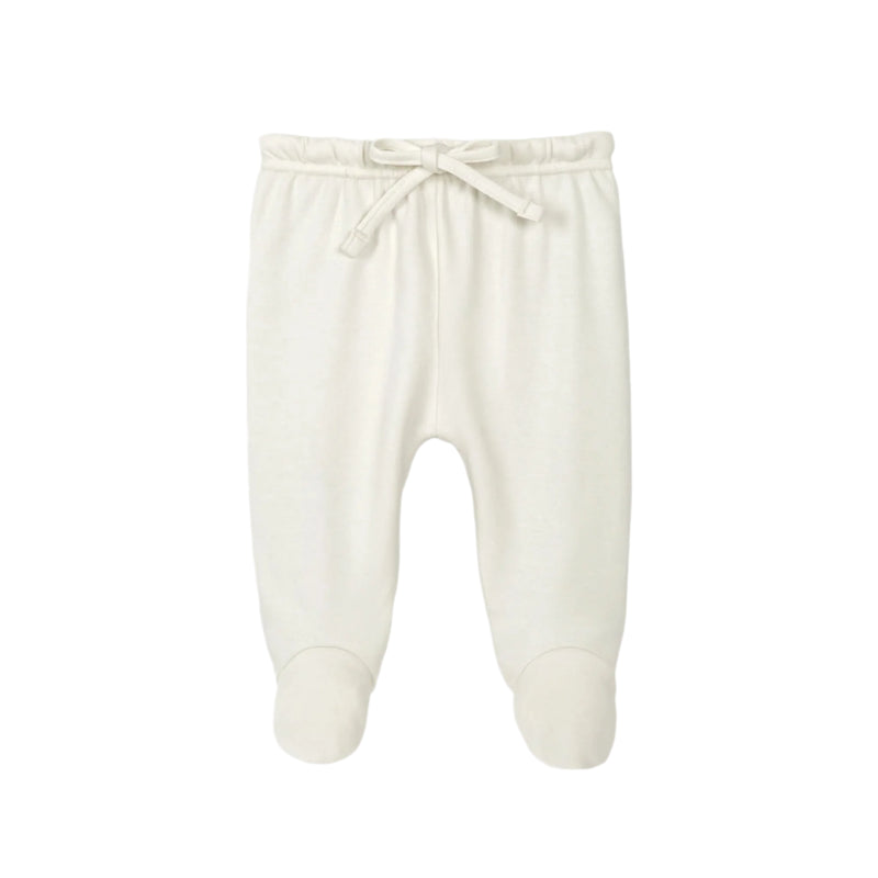 Babu | 100% Organic cotton footed leggings - Cream