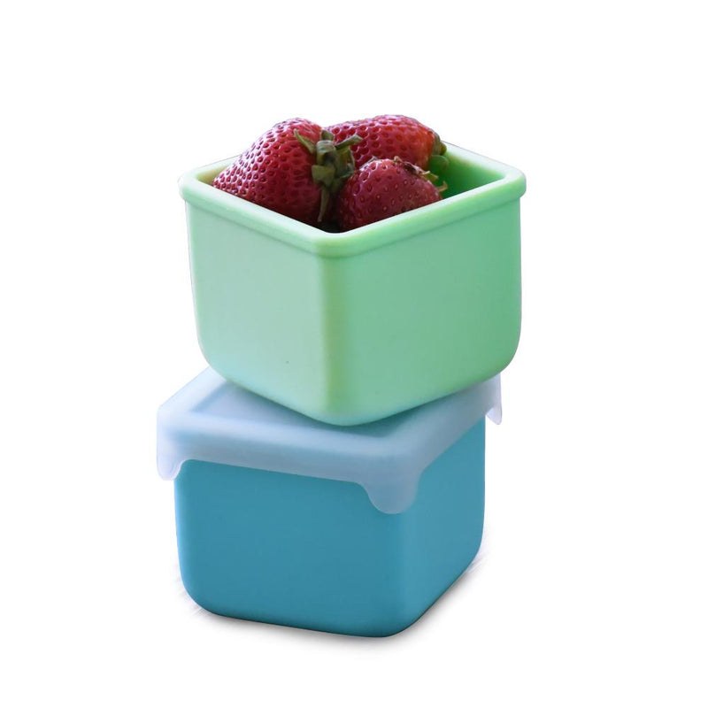 Melii Silicone Snack Container 2 Pack - Blue + Mint