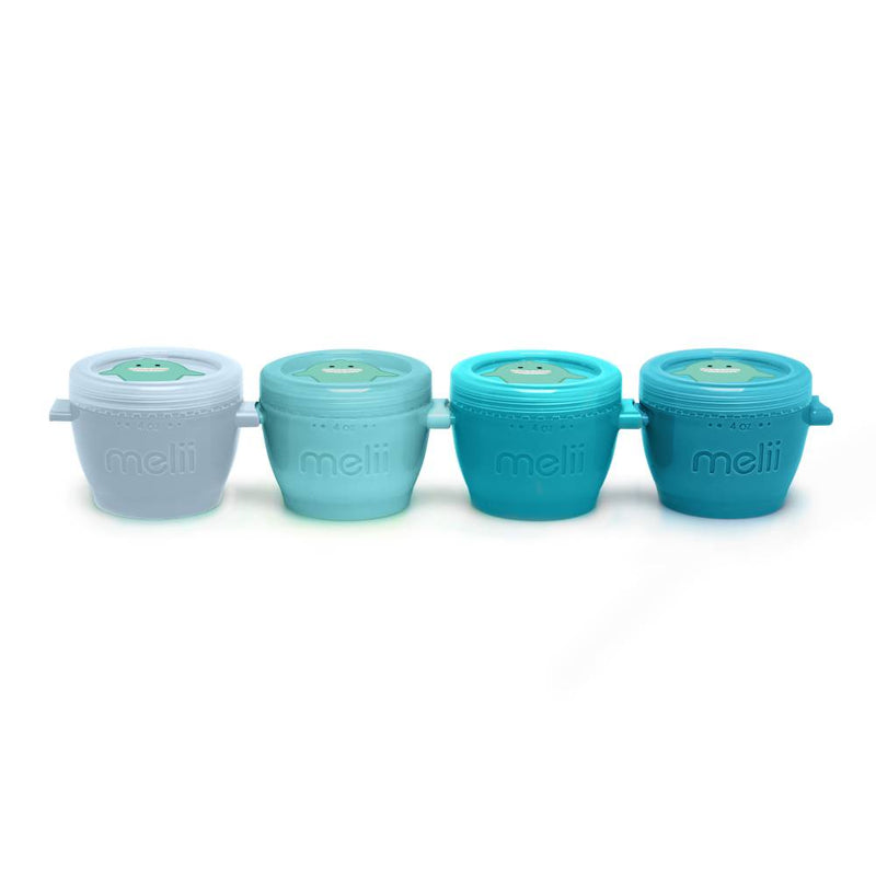 Melii Snap & Go Pods 4 Pack - 4 oz - Shark blue