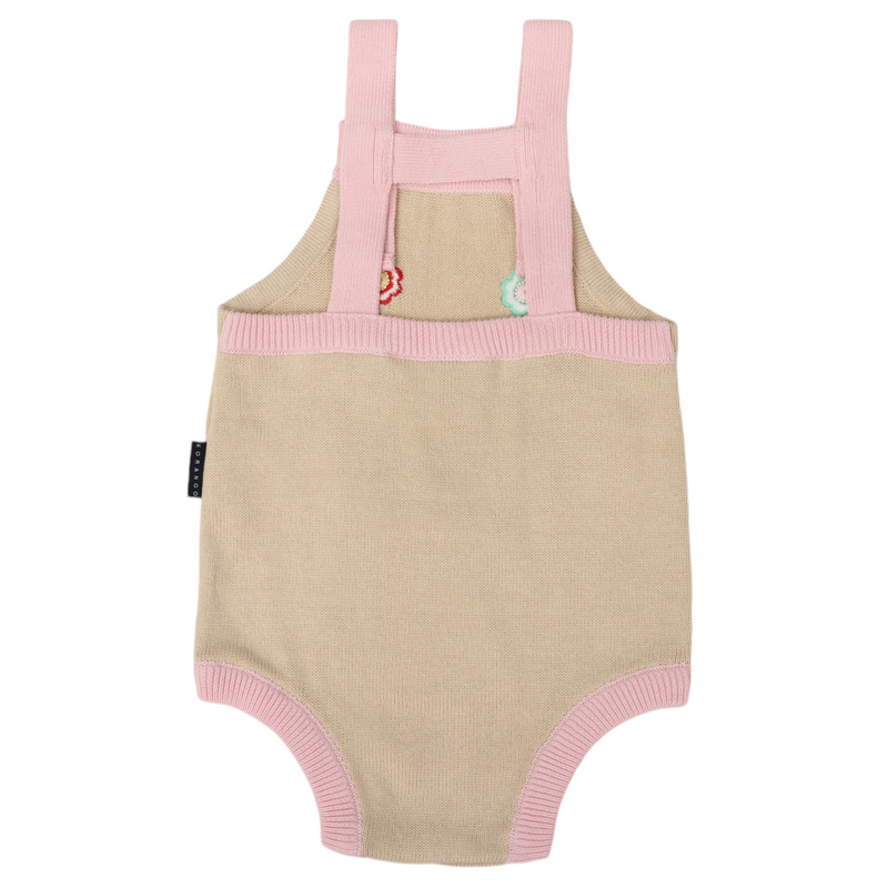 Korango | Flower Knit Sunsuit- Tapioca