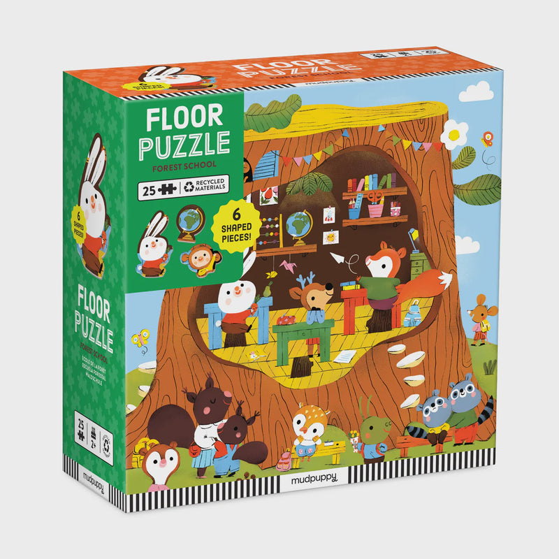 Mudpuppy | Forest School 25 Piece Floor Puzzle with Shaped Pieces