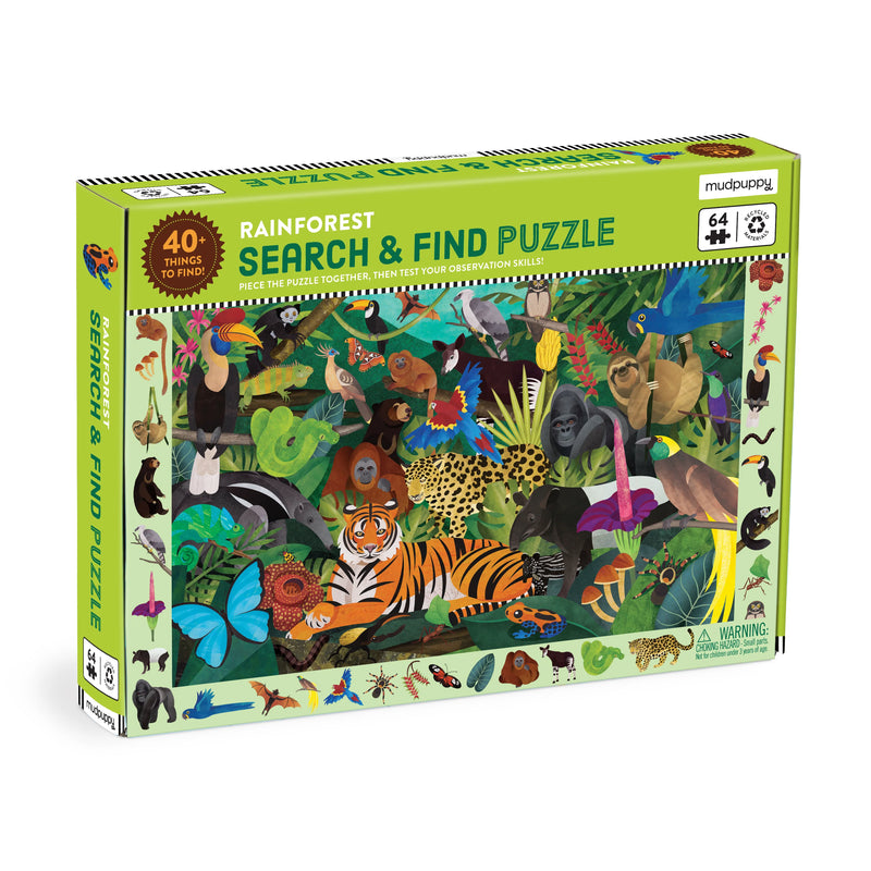 Mudpuppy | Search & Find - Rainforest 64 Piece Puzzle