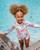 Minihaha | Ivy Print LS Sunsuit - Size 000-2yrs