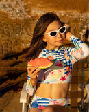 Minihaha | Camille Print LS 2-piece Swim Set 8-14yrs