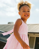 Bébé | Pink Gingham Sundress 3-10y - Pink Gingham