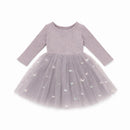 Confetti kidz | Mauve Butterflies - Long Sleeve Tulle Dress
