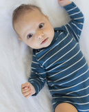Babu Merino Bodysuit - Denim Stripe