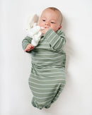 Babu | Merino Bundler Nightgown - Walnut Stripe RRP $64.99