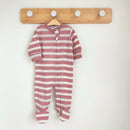 Babu | Merino Footed Onesie - Rose Stripe