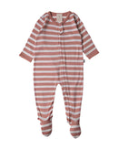 Babu | Merino Footed Onesie - Rose Stripe