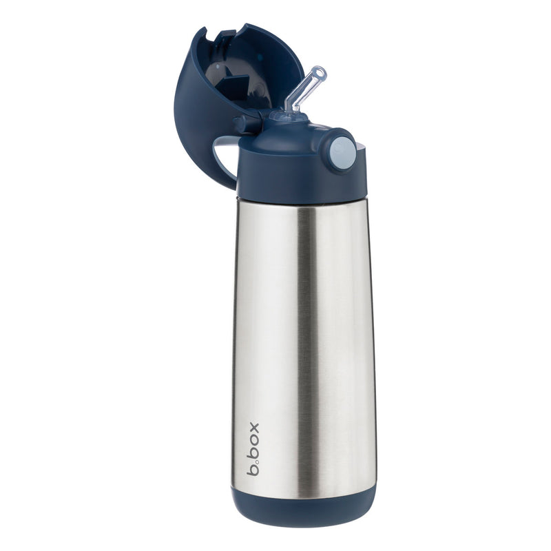 B.Box | Insulated Drink Bottle 500ml (straw)-Midnight