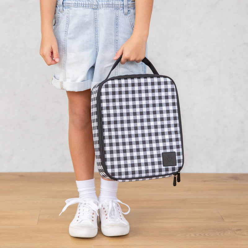 MontiiCo Insulated Lunch Bag - Black Gingham