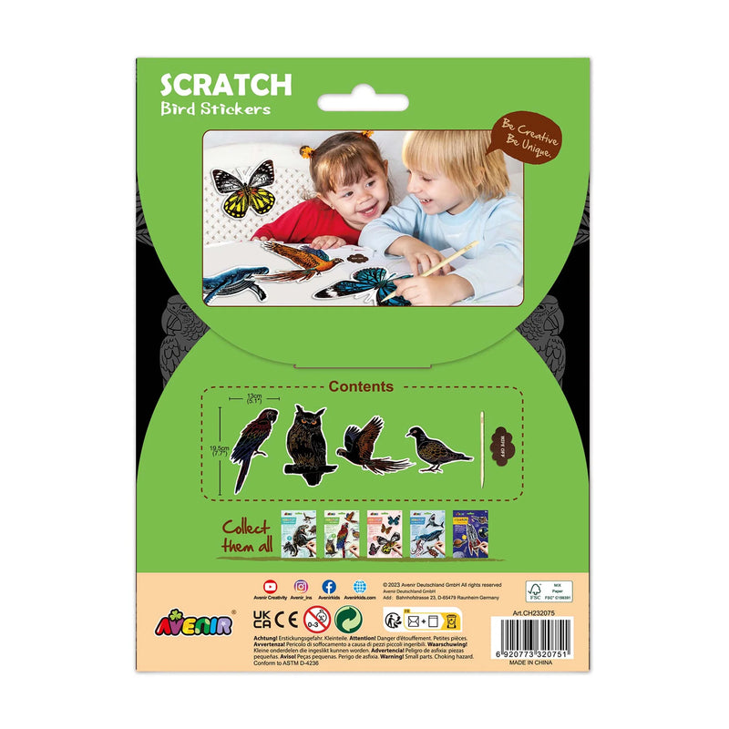 Avenir  Scratch Bird Stickers