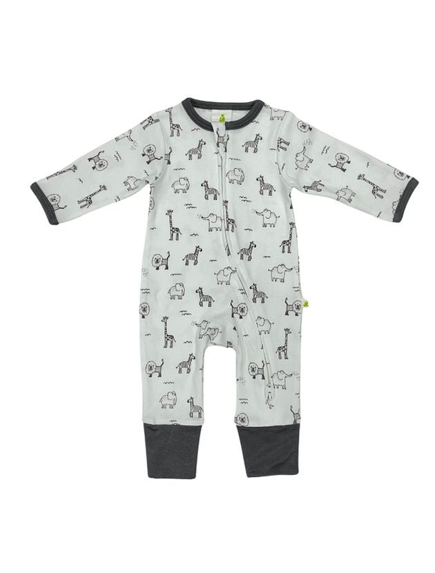 Imababy| Long Sleeve Gender Neutral Zipsuit - Zoo Animals