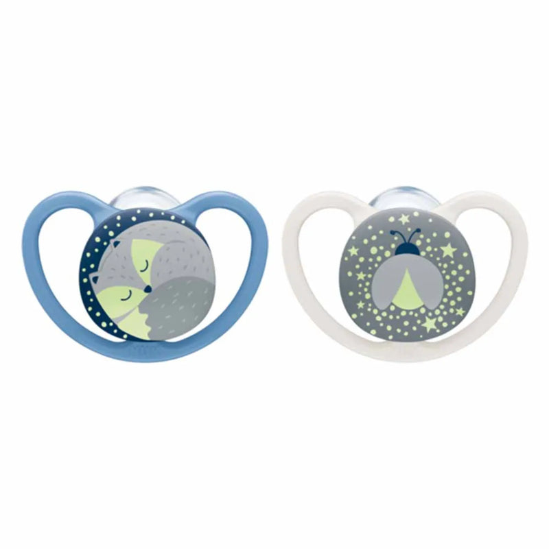NUK - Space Night Silicone Soother 6-18m 2pc - Fox & Firefly