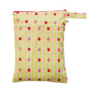 Nestling | Double Pocket Wet Bag - Lemon Striped Raspberries
