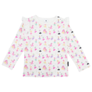 Korango | Dancing Unicorn Frill Print Tee Cream