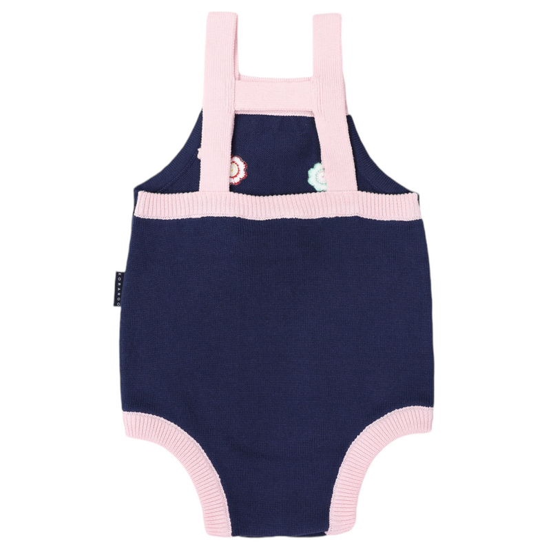 Korango | Flower Knit Sunsuit- Navy