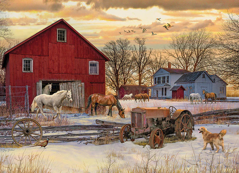 Winter on the Farm, 1000pc Puzzle, Compact