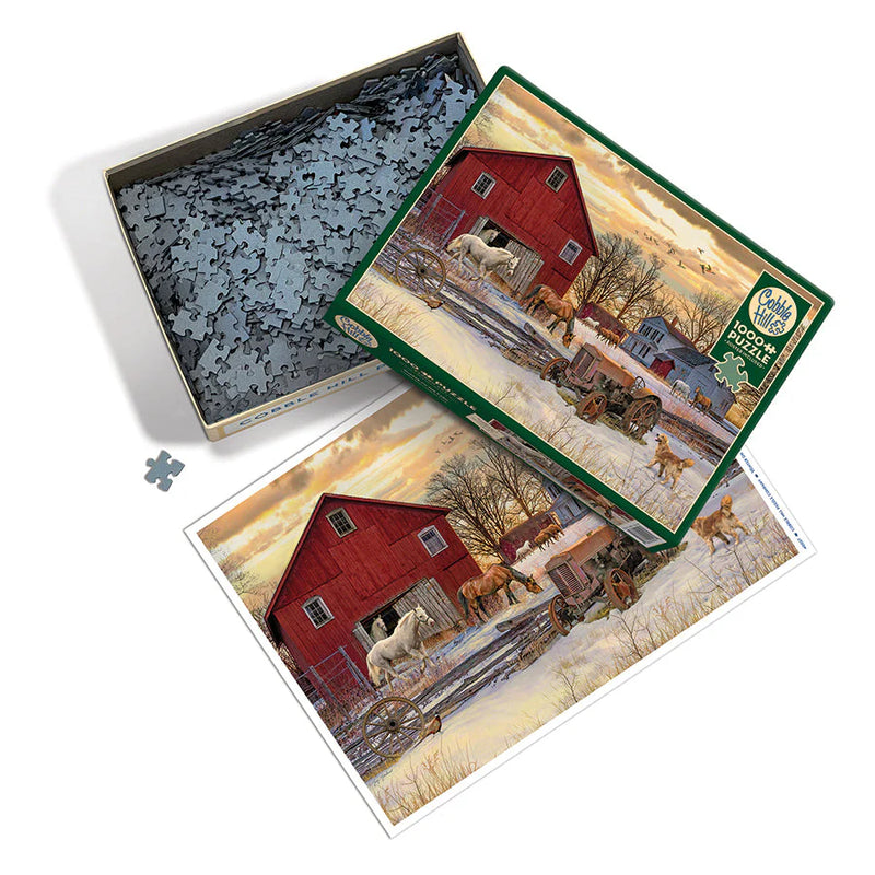 Winter on the Farm, 1000pc Puzzle, Compact