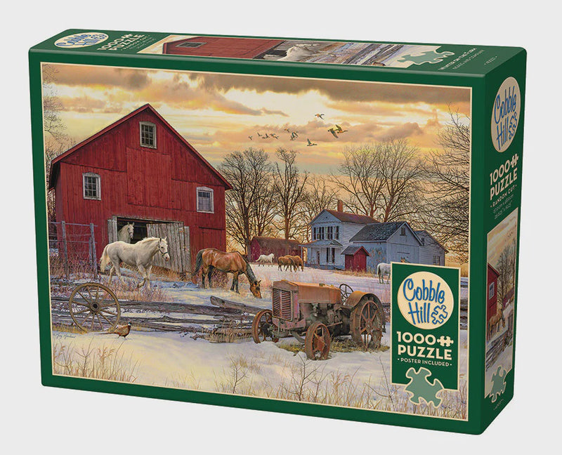 Winter on the Farm, 1000pc Puzzle, Compact