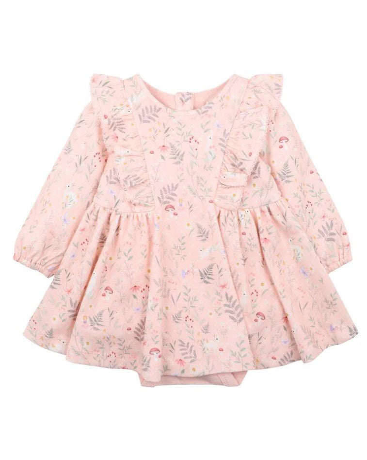 Bébé | 100% Cotton Woven Baby Girl Overlay Dress - Ciara Print