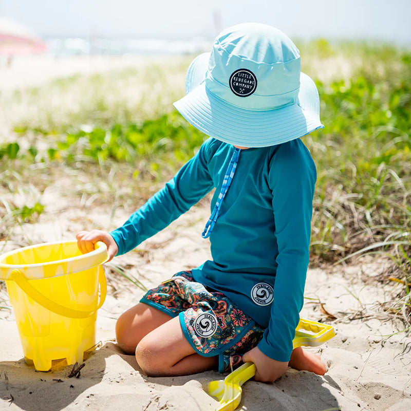 Little Renegade | Reversible Swim Hat - Pacific