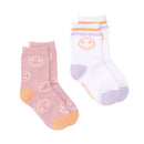 Pretty Brave | 2pk Smiley Socks - Blush/White