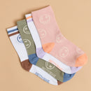 Pretty Brave | 2pk Smiley Socks - Sage/White