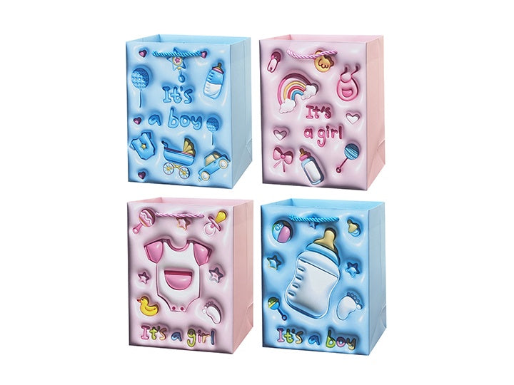 Paper Gift Bag with Baby Design - Assorted  - 32x26x12cm