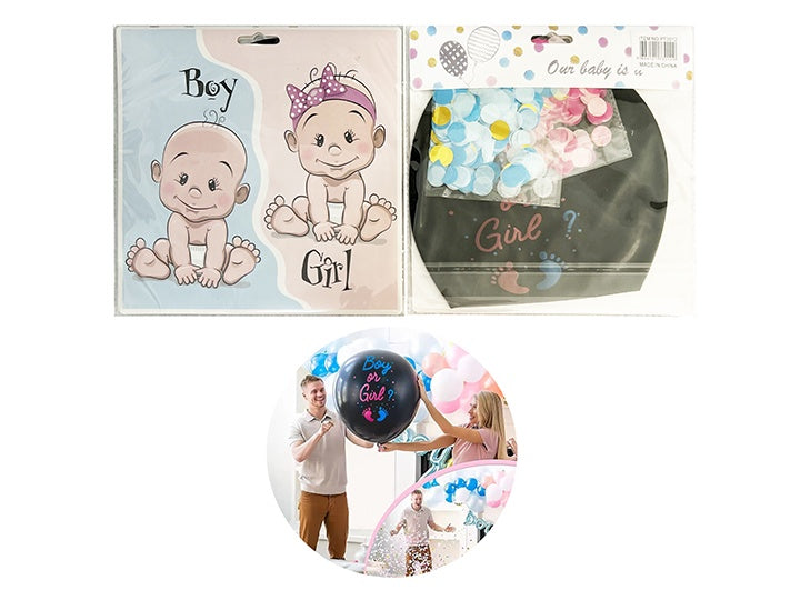 Baby Gender Reveal Balloon Jumbo 36 Inch black
