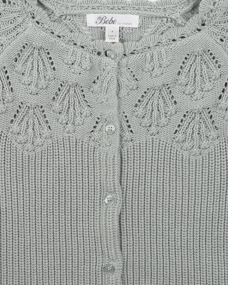 Bébé | 100% Cotton Knitted Cardigan - Pistachio