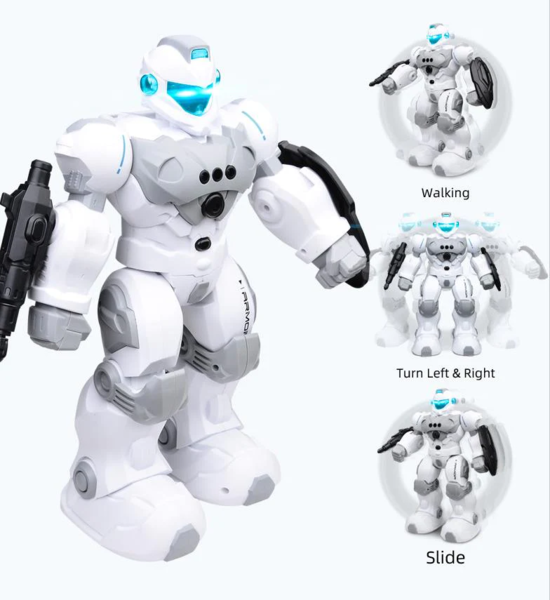 Smart Police Robot with Weapon - White