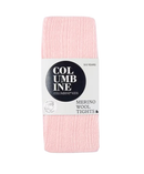 Merino Wool Liner Cable Pink Tights - Powder Pink